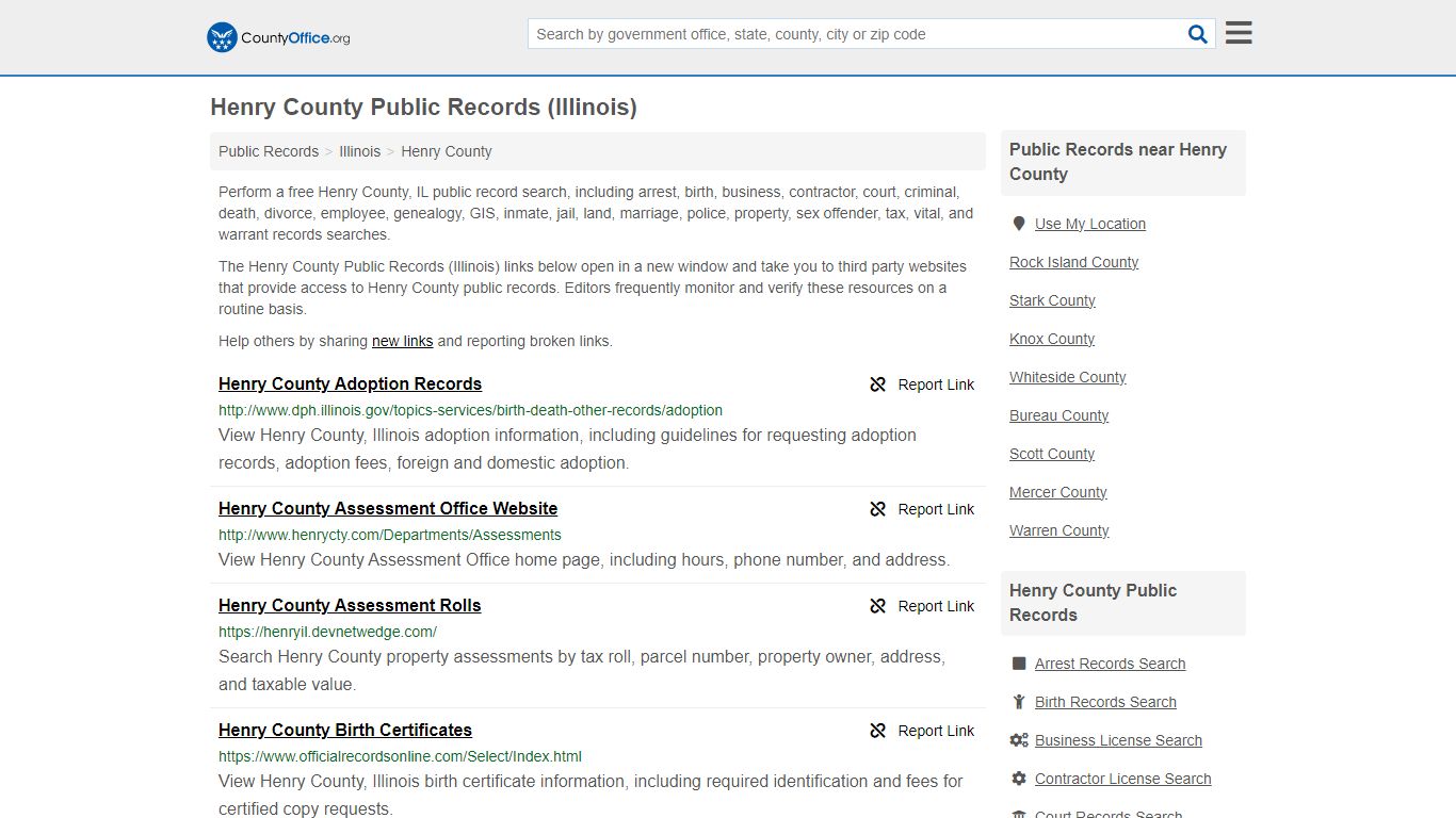 Henry County Public Records (Illinois) - County Office